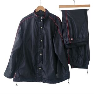 Vintage 90's Lauren Ralph Lauren Navy Blue and Red Piping Track Suit Size 2X